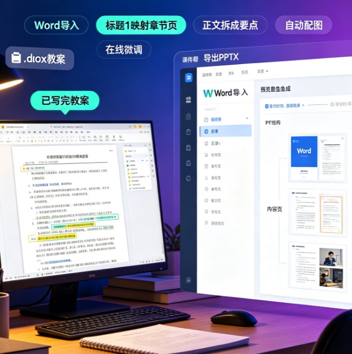 Word教案直接变PPT？课件帮Word导入一键解析标题层级生成课件
