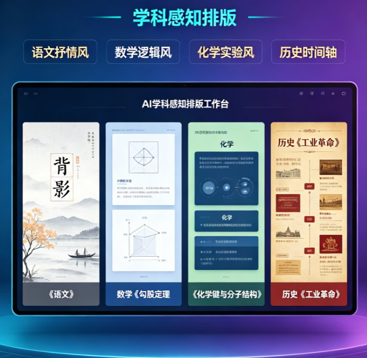2026智能排版升级：AI如何根据学科特点自动调整PPT风格？课件帮教学场景实测