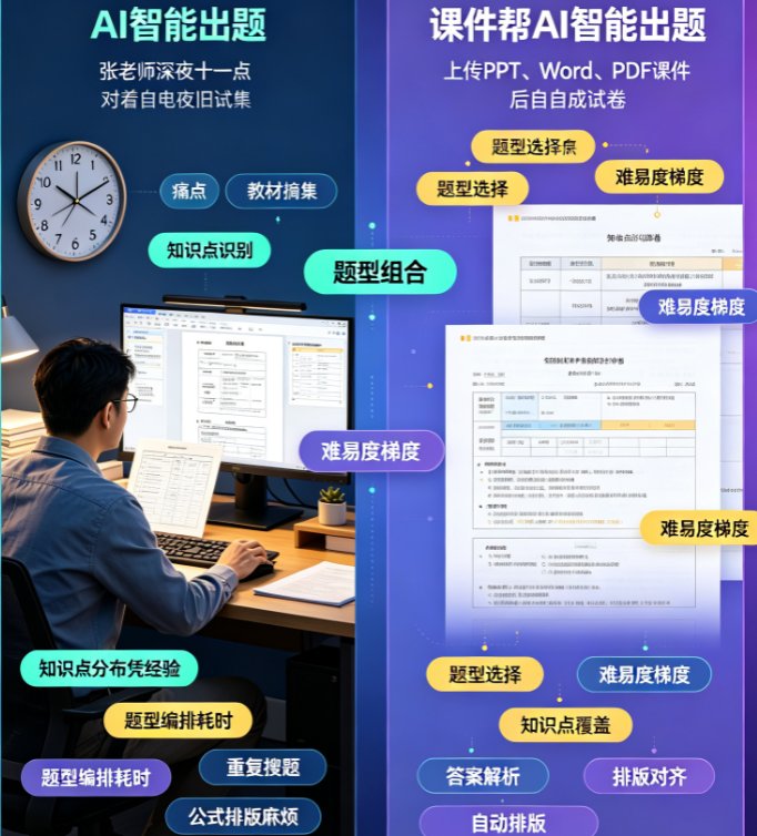 教师出题耗时？课件帮AI智能出题，从课件到试卷一键生成