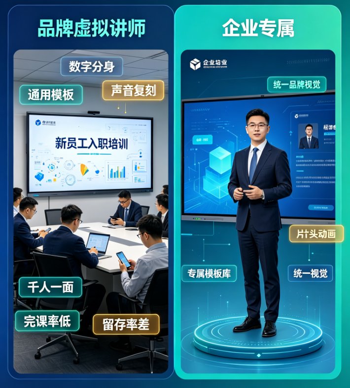 企业培训视频千人一面？课件帮数字人定制+模板库打造专属IP形象