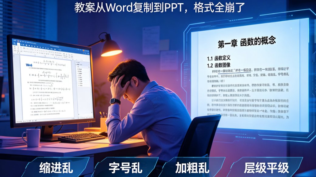 Word教案导入PPT格式全乱？课件帮自动解析层级，排版一学就会