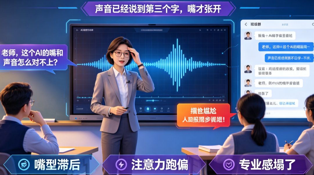 课件帮数字人编辑器界面，展示口型同步参数调节面板，包括音素映射、敏感度滑块、表情联动开关