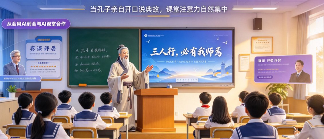 历史老师声音复刻数字人讲典故，课件帮AI让课堂活起来
