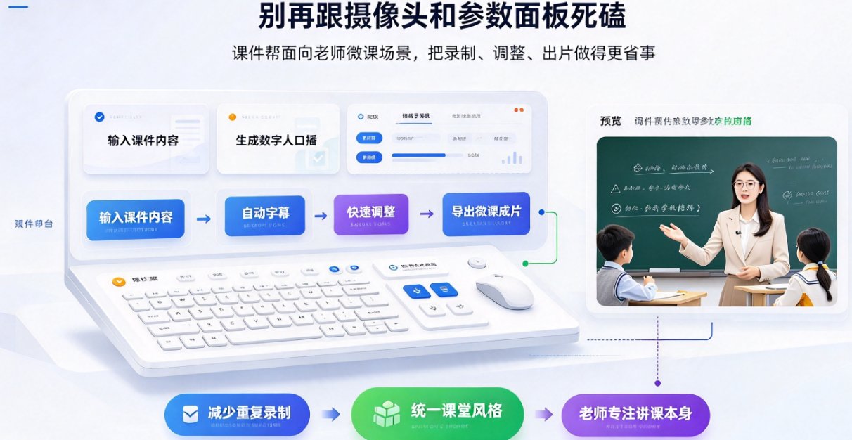 课件帮数字人定制页面上传照片的界面，左侧为上传框，右侧是生成中的数字人预览