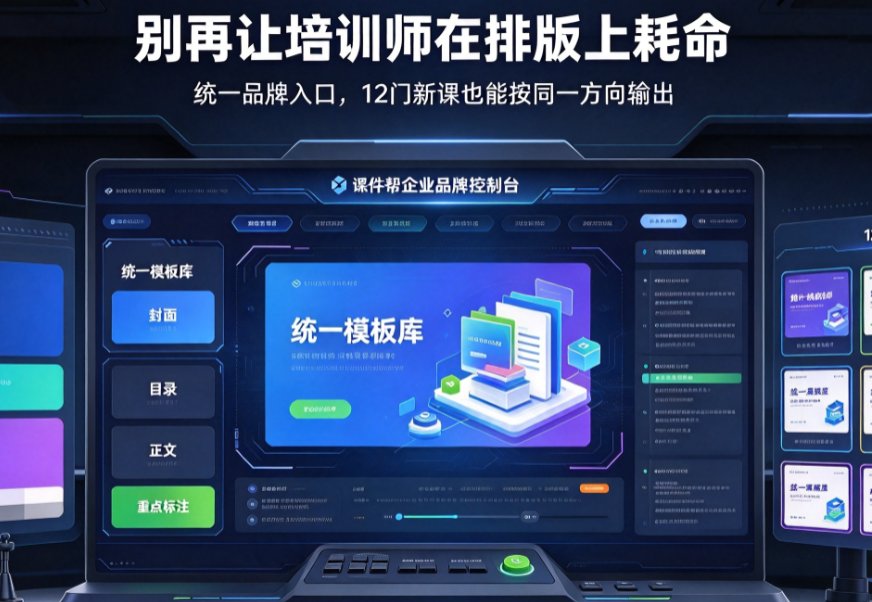 课件帮企业素材库后台，展示品牌色值、Logo、字体统一管理界面