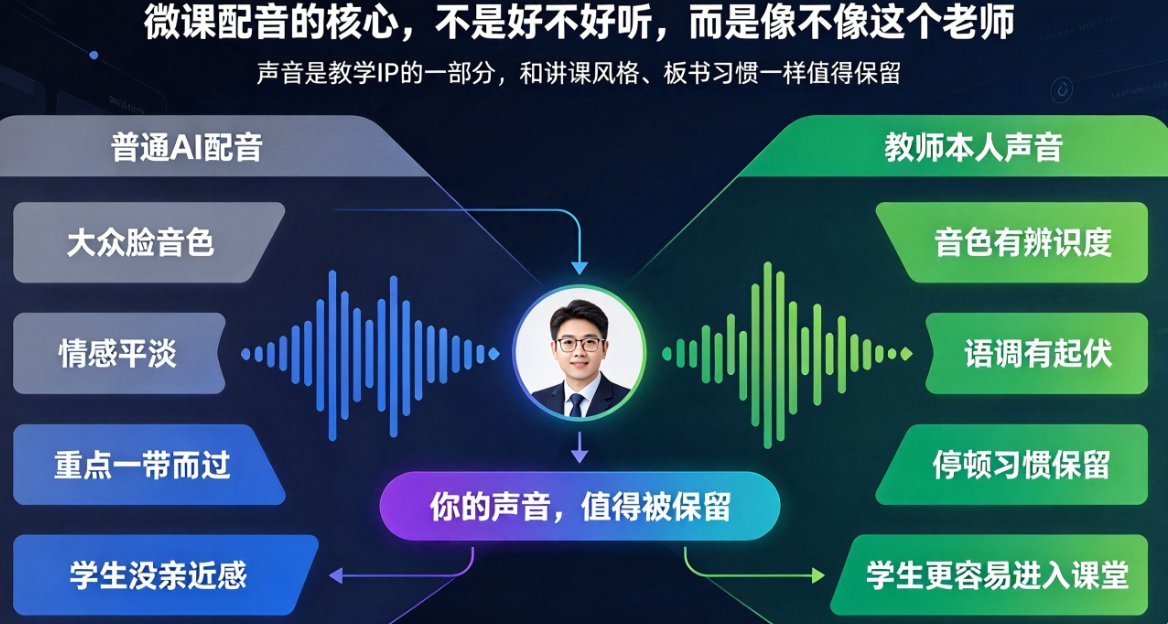教师微课配音总不像自己？课件帮声音复刻三步打造专属讲师音色