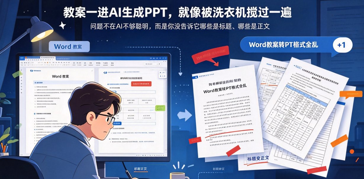 Word教案转PPT格式全乱？AI智能解析保留层级结构，告别手动调整