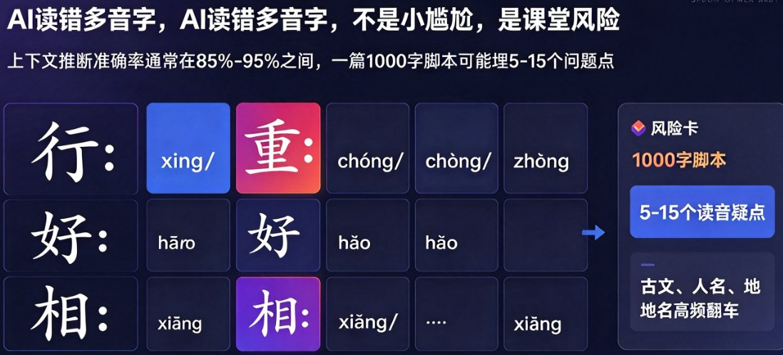 多音字读错让微课翻车？课件帮配音优化+读音备注，杜绝朗读尴尬