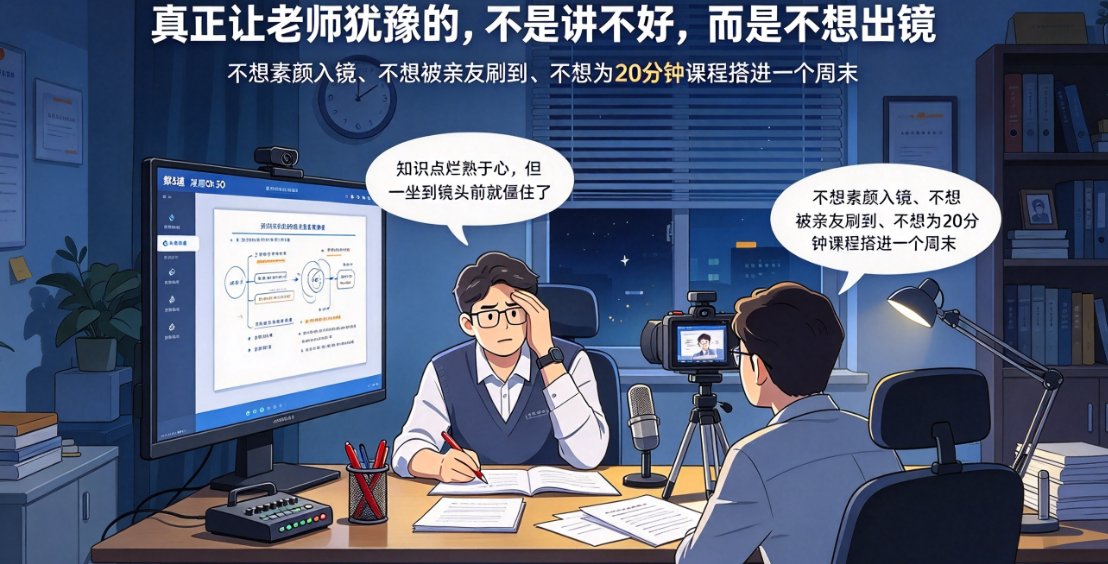 课件帮数字人微课制作界面,左侧为照片上传入口,右侧为语音录制按钮,中间是数字人预览窗口