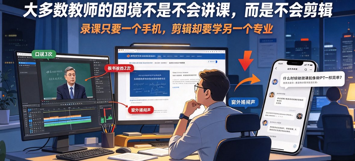 教师不会剪辑视频怎么办？课件帮一键成片+智能字幕，零基础也能做微课