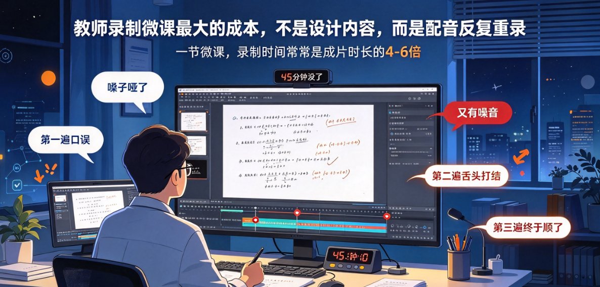 教师录制微课配音太耗时？课件帮声音复刻三步克隆你的声音