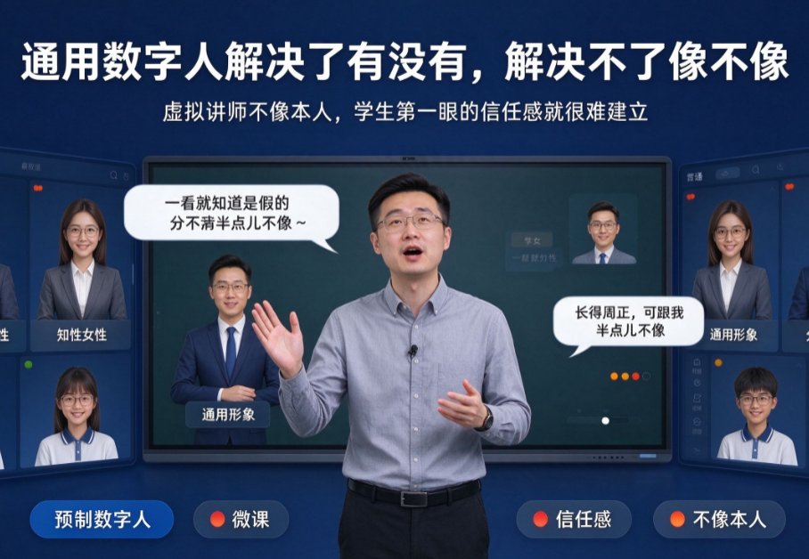定制数字人嵌入PPT讲解视频，左侧为课件内容，右下角为虚拟讲师