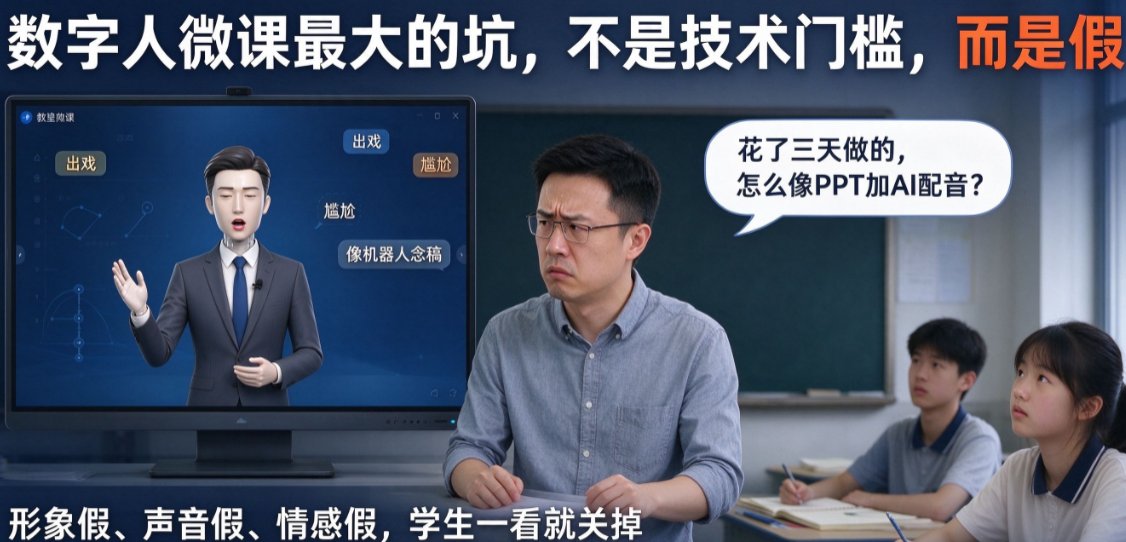 AI数字人形象太假？课件帮数字人定制+声音复刻，让微课更有亲和力